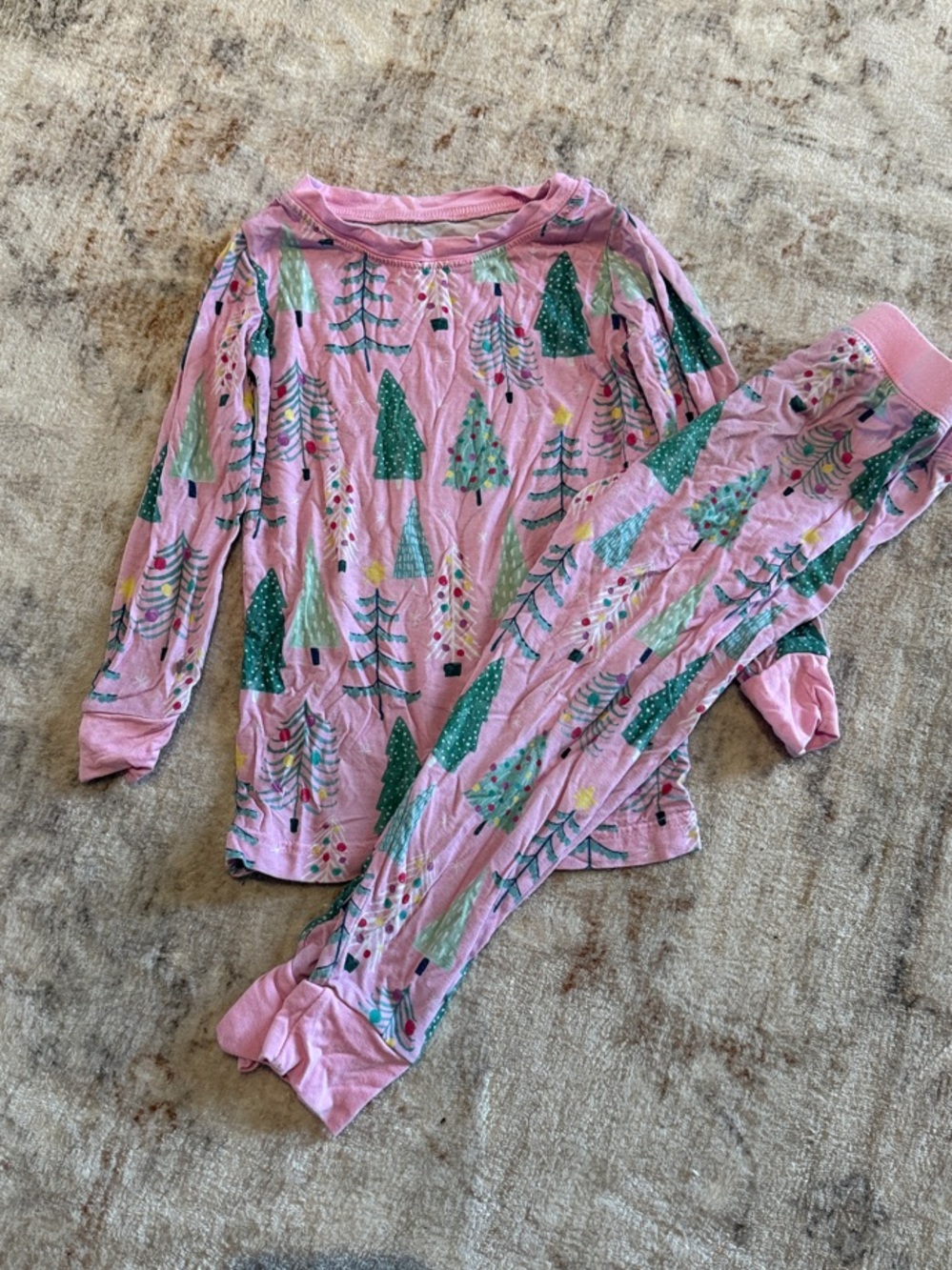 Little sleepies Pink Tree-Print Pajama Set